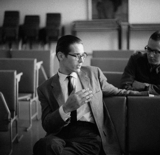 Bill Evans performing at the piano